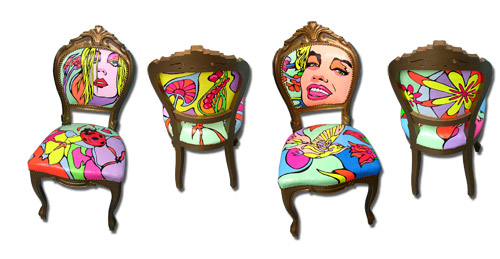 hand-painted Baroque chairs